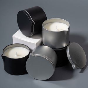 <span class=keywords><strong>Bougie</strong></span> de massage ovale personnalisée, huile relaxante pour le corps, lotion pour le spa, bocaux noirs, <span class=keywords><strong>bougie</strong></span> de massage <span class=keywords><strong>comestible</strong></span> pour le corps terrestre avec bec verseur et couvercle - Product Image 2