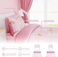 Ensemble de literie 3 pièces en microfibre pour enfants filles, motif lapin, taille double, comprenant couette, taie d'oreiller et drap-housse – Cadeau d'anniversaire – Vente en gros fabricant