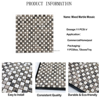 Carreaux de mosaïque en marbre, damier moderne, antidérapants et résistants à l'usure, conception de parquet en pierre pour les sols et les murs de la salle de douche de l'hôtel