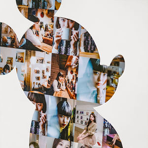 Cadre photo mural pour couple, créatif, multi-images, <span class=keywords><strong>en</strong></span> <span class=keywords><strong>bois</strong></span> massif, fait main, personnalisé, monté, motif de dessin animé de haute qualité, 6x8 - Product Image 4