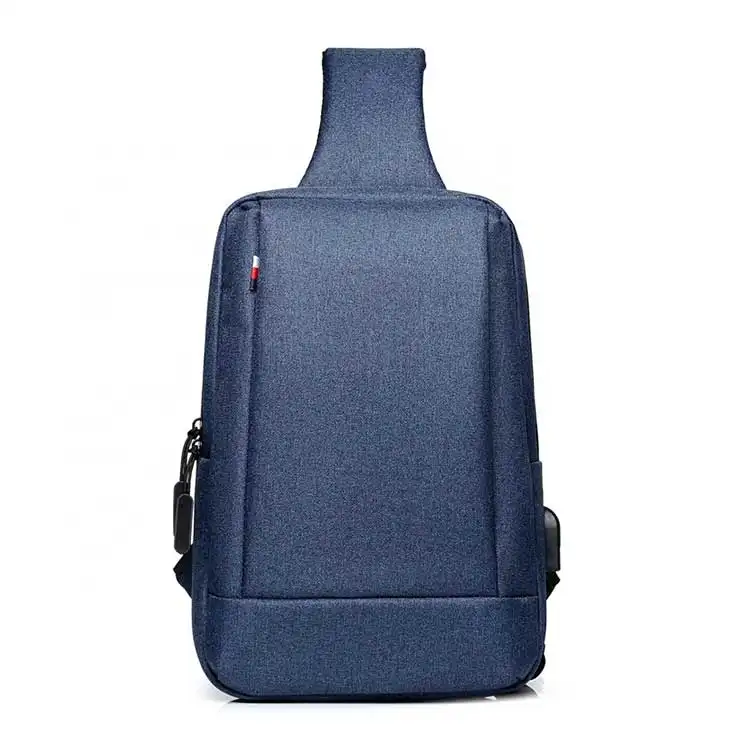 Bolso de hombro de negocios para hombre, bolsa de pecho impermeable personalizada, con carga USB