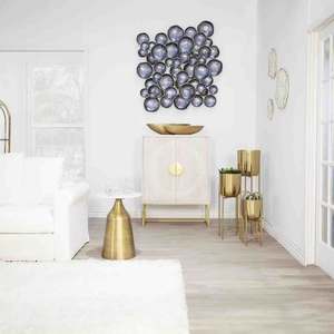 Floor Standing Golden <b>Planter</b> With Stand for Indoor and Outdoor Newest Design Round Floral <b>Gold</b> <b>Planters</b> for Home & Hotels - Product Image 5