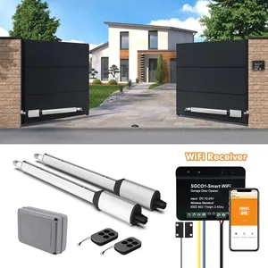 2023 NUEVO Seguridad Wifi Dual Solar Control remoto automático Sistema de apertura de puerta principal automático Abridores de puerta abatibles automáticos