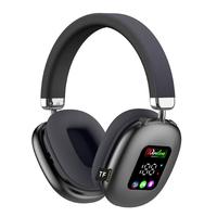 Headset Dinamis Nirkabel AKZ616BT RGB dengan Layar Digital, Suara Hi-Fi ENC, Model Baru Pribadi, Headset On-Ear untuk Membaca Kartu