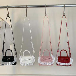 Bolso de Moda de Color Sólido, Bolso Cruzado para Niñas, Mini Bolso de Hombro con Lazo para Niños - Product Image 2