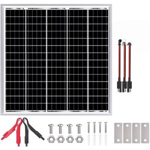 Batterie solaire pliable tout-en-un 50W en silicium monocristallin à haute efficacité pour le camping, la randonnée, les urgences et les voyages - Product Image 1