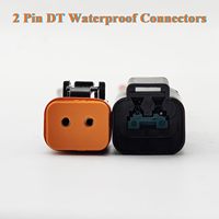 Konektor Listrik Otomotif 14 AWG 2 Pin DT Tahan Air, Konduktor Tembaga, Isolasi PVC, Male Female untuk Kabel Harness Mobil