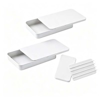 Boîte en fer blanc mini rectangulaire personnalisée, populaire, imprimée, pour bonbons et pilules, avec couvercle coulissant, résistante aux enfants, avec logo, pour cadeaux