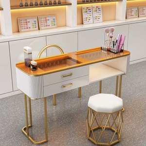 Tavolo da Manicure Professionale per Salone di Bellezza Mobile per Nail Art con Sedia Fornitura da Fabbrica in Legno con Cassetti Multipli - Product Image 4