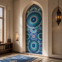 Mosaïque murale en verre artisanal pour mosquée, carreaux décoratifs modernes, adaptés aux intérieurs, salon, cuisine, salle de bain