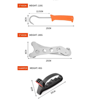 Ensemble de 9 couteaux de chasse avec hache, scie, support à viande, boîte portable, gants jetables et aiguiseur de couteaux – Kit de couteaux de chasse d'extérieur