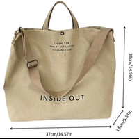 Bolsa Tote Premium Ecológica de Lona, Tamaño Personalizado, Bordado con Parches, Promoción de Marca, Fabricante