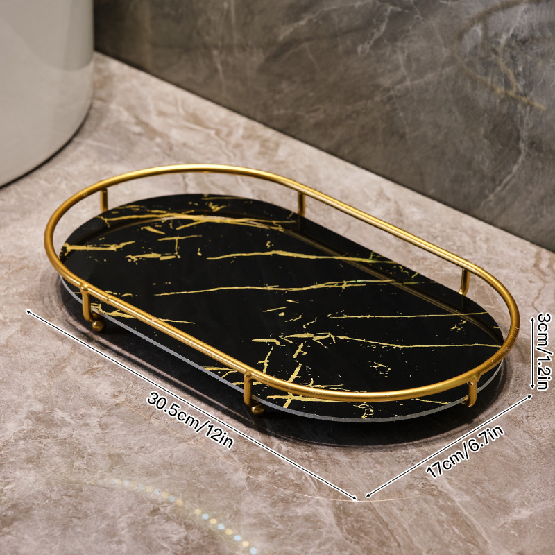 Golden [thick steel bar] single-layer oval [UV black gold]