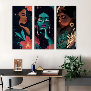 Decorazione floreale della parete della ragazza africana nera pittura del manifesto americano della tela della ragazza africana moderna <span class=keywords><strong>per</strong></span> la <span class=keywords><strong>cucina</strong></span> estetica della stanza dell'immagine - Product Image 3