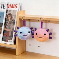 Peluche Axolotl Mignonne, Mini Salamandre en Peluche, Porte-clés, Poupée Douce, Dinosaure Hexagonal, Rembourrage Coton PP, Pendentif de Sac en Peluche HX Unisexe