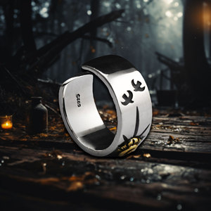 แหวนเงินแท้ 925 แบบเปิด ลายอินทรีบิน ทาคาฮาชิ โกโร่ ชุบทอง เหมาะสำหรับงานปาร์ตี้ ขายส่งจากโรงงาน เครื่องประดับบุรุษ สไตล์คู่รัก - Product Image 6