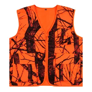 เสื้อกั๊กกลา<span class=keywords><strong>ง</strong></span>แจ้งสำหรับผู้ชาย เสื้อกั๊กสำหรับล่าสัตว์ สีส้มลายพราง มีกระเป๋าหลายช่อ<span class=keywords><strong>ง</strong></span> ขนาด M-4XL - Product Image 1