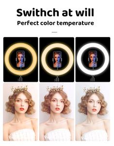 Anneau lumineux LED RGB universel <span class=keywords><strong>de</strong></span> 22 pouces avec 3 supports <span class=keywords><strong>de</strong></span> téléphone, télécommande, lampe annulaire pour YouTube, <span class=keywords><strong>diffusion</strong></span> en direct et <span class=keywords><strong>diffusion</strong></span> - Product Image 5