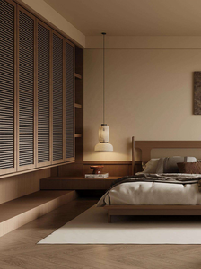 Hiện đại tùy chỉnh đi bộ trong tủ quần áo với Đôi Mây cửa gỗ tự nhiên Hệ thống lưu trữ cho phòng ngủ - Product Image 4