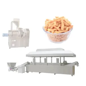 Fried Kurkures Cheetos Nik Naks Snacks Production Plant Extruder Fryer and Seasoning Machine