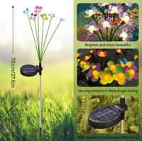 Lampes solaires décoratives pour jardin et pelouse, bâtons lumineux solaires pour allées, décorations de nuit, fleurs laser
