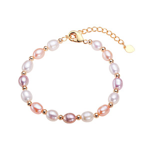 Bracelet en perles d'eau douce de Zhuji pour femmes, style bohème, micro-défauts, petites perles de riz, matériau doré, simple, cadeau pour maman, personnalisé - Product Image 5