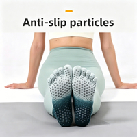 Chaussettes de yoga en coton tricotées à cinq doigts, antidérapantes, professionnelles, pour jeunes et adultes, entraînement de Pilates d'été, fitness en intérieur, avec revers au bas