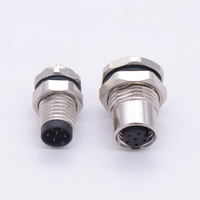 Adaptateur de prise à verrouillage frontal M8 en cuivre rond avec boîtier ABS, connecteur de capteur 60V 3A pour soudure/PCB