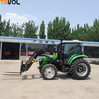 Tractor Agrícola Mini 4x4 de 80HP, 90HP, 100HP de China con Cargador Frontal y Retroexcavadora, Maquinaria Agrícola con Motor de Engranajes Fabricado por Pioneer