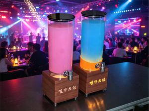Distributeur de bière lumineux à LED avec base en bois et logo personnalisé - Product Image 5