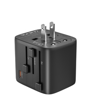 RRtravel Adaptateur de Voyage International Tout-en-un HHT909-35W avec Chargeur Rapide GaN pour US/EU/UK/AU PD – Le Cadeau Idéal