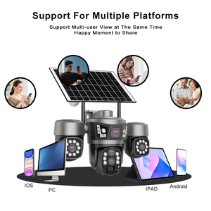 Bán buôn 4 gam Mạng năng lượng mặt trời Battery Powered không dây PTZ máy ảnh 3 ống kính ngoài trời V380 Pro CCTV An Ninh 4 gam Sim Thẻ ai máy ảnh - Product Image 6