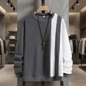 Nouveau Sweat-shirt Décontracté pour Homme, Imprimé Numérique et Brodé, Coupe-Vent Écologique, Gris et Blanc, Design Personnalisé Automne - Product Image 3