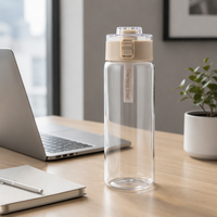 Bouteille d'eau en PC résistante à la chaleur, gourde portable en plastique, tasse dégradée givrée avec sangle de transport, logo personnalisé