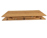 Mesa Plegable de Bambú para Exteriores Nengfeng NF-TB con Base de Acero Inoxidable, Diseño Portátil que Ahorra Espacio, Forma Hexagonal, 1 Año de Garantía