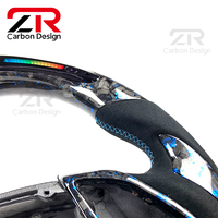 Modification de l'intérieur de la voiture, volant de course en fibre de carbone forgée personnalisé avec LED RPM améliorées pour Chevrolet Camaro ZL1 SS 2SS