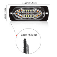 Feux stroboscopiques d'ambulance d'urgence, 16 modes de clignotement, éclairage 12W, lampes de signalisation latérales LED pour camionnettes, étanches IP65, ambre