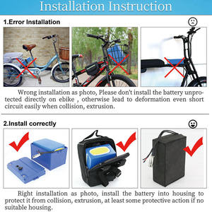 Paket Baterai Lithium Ebike Cangkang Keras Universal 24V 36V 48V 10-50Ah Tahan Air untuk Kit Konversi Sepeda Listrik - Product Image 2