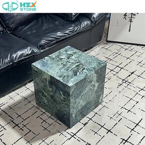 HZX, venta al por mayor, losas de mármol verde Alpes Premium para sala de estar de lujo, mesa lateral de zócalo de café de extremo moderno personalizado - Product Image 2