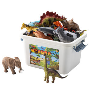Ensemble de modèles d'animaux sauvages pour enfants, jouet éducatif pour bébés, <span class=keywords><strong>monde</strong></span> animalier masculin et féminin avec boîte de rangement - Product Image 1