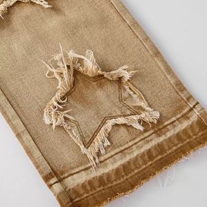 Jeans Verde Claro en Oferta, Cintura Alta, Corte Recto, Bordados, para Mujer - Product Image 3