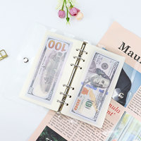 En Gros Pochette Durable en Plastique Givré Sans Fermeture Éclair à 6 Trous pour Classeur de Budget A6 A7 A5, Étui Personnalisable pour Enveloppes de Monnaie