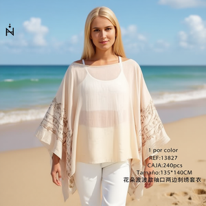 Suéter estilo onda floral 135*140CM con puños bordados en ambos lados - Product Image 2