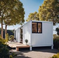 Maison modulaire préfabriquée en conteneurs, intérieur et extérieur personnalisés, résistante au vent et au feu, pour chantier de construction
