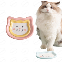 Bol de nourriture pour chat en céramique à motif de chaton mignon de style Ins assiette de soucoupe d'alimentation courte pour animaux de compagnie
