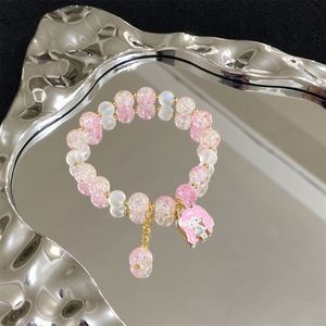 Pulsera de cuentas de cristal craquelado con diseño de palomitas de maíz de fantasía, con dijes para niña, de color degradado, para niñas y mujeres, pulseras de la amistad, joyería - Product Image 6