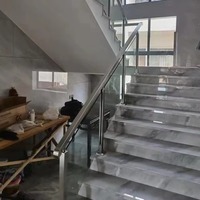 Système de balustrade en verre en acier inoxydable avec pince de fixation pour poteau, main courante extérieure pour clôture de piscine, couloir, escaliers, usage domestique