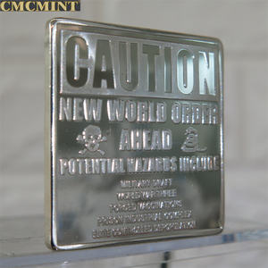 Koin logam kustom 1 Oz .100 Mils berlapis perak menahan batang pesanan dunia baru - Product Image 5