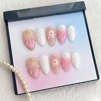 Ongles à presser Tacana, 10 pièces, amande, réutilisables, gaufrés 3D, haute qualité, vente en gros, nouvelle arrivée, promotion, capsules d'ongles à couverture complète