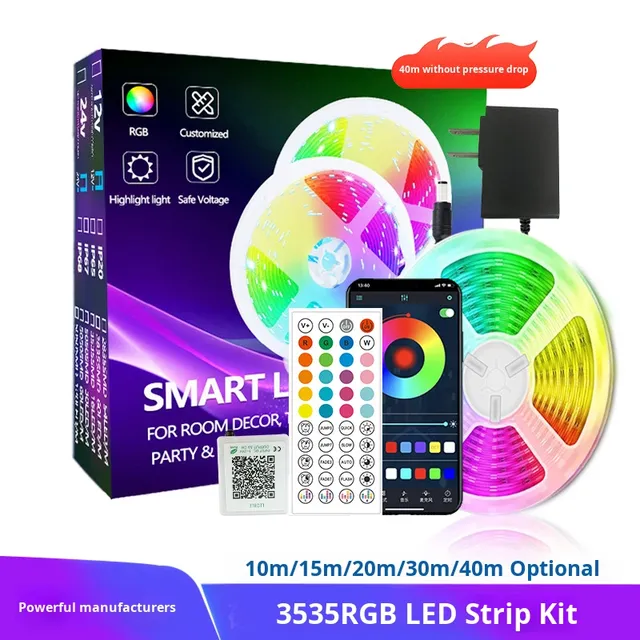 High Quality Music Sync Color Changing Strip Led Lights with Remote and App Control RGB Strip for Bedroom Home Party Decoration